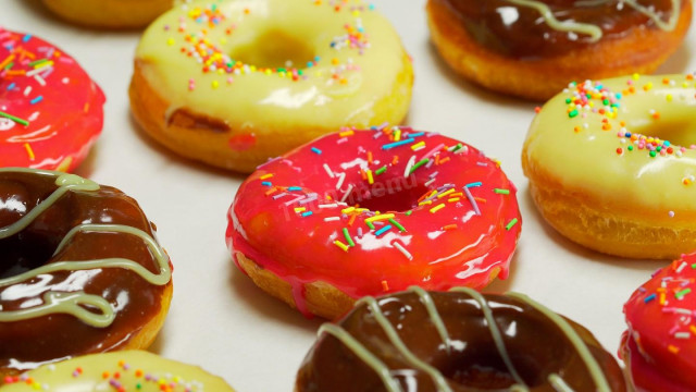 American yeast doughnuts with milk