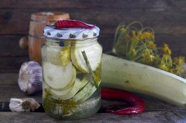 Salting zucchini for winter in jars