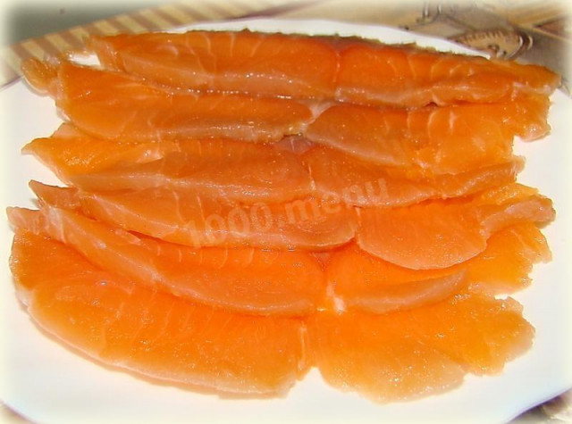 Salted trout with salt and cognac