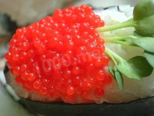 Salmon roe salted at home