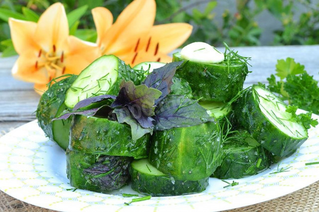 Lightly salted cucumbers in 5 minutes in a bag