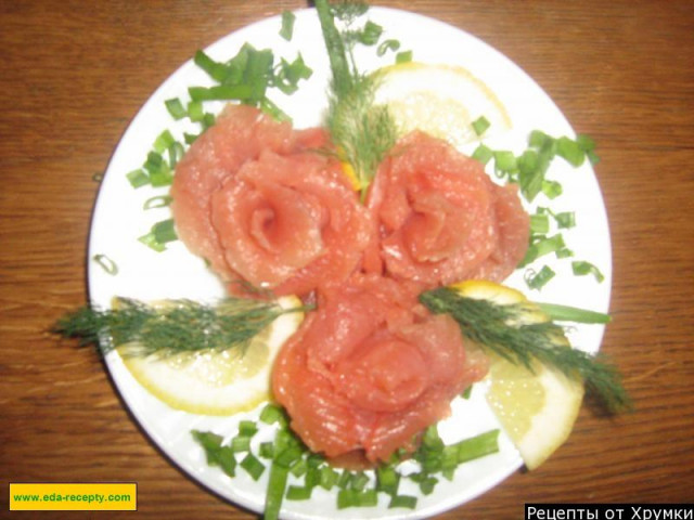 Salted pink salmon with added sugar