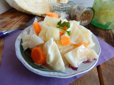 Pickled cabbage in a jar