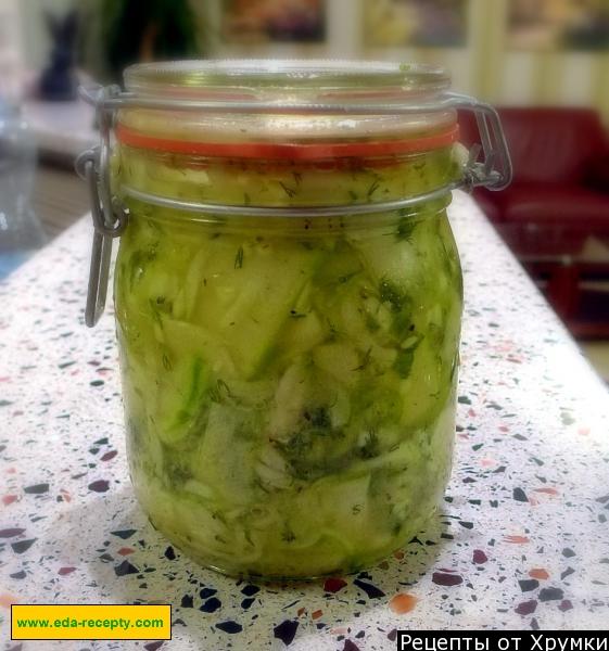 Pickled zucchini with honey and garlic