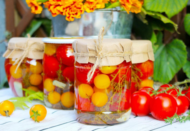 Pickled cherry tomatoes for winter without sterilization