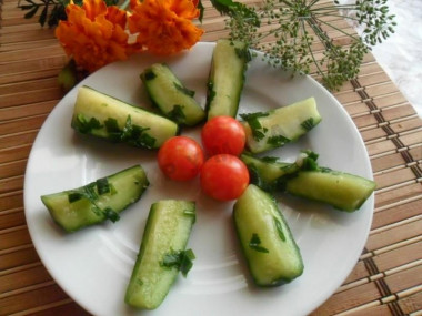 Pickled cucumbers in a package