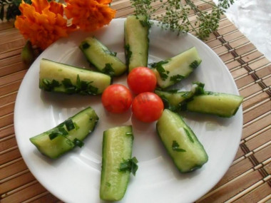 Pickled cucumbers in a package