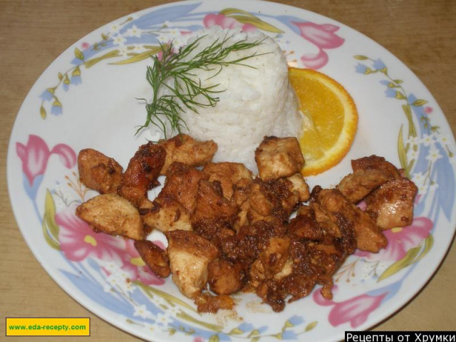 Chicken breast, marinated in orange and ginger