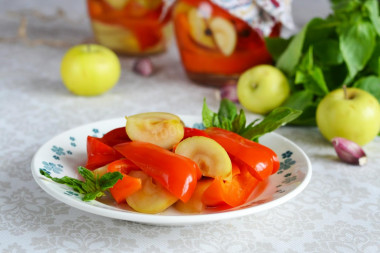 Bell pepper with apples for winter
