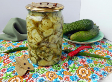 Cucumbers in slices for winter