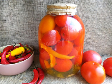 Sweet tomatoes in 3-liter cans for winter