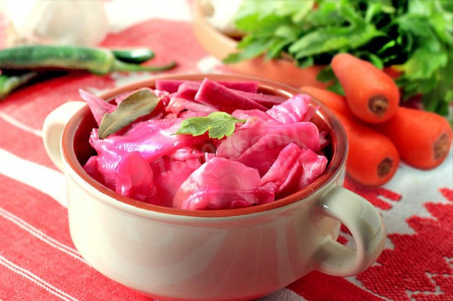 Provencal cabbage with beetroot