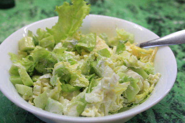 Cabbage and cucumber salad with mayonnaise