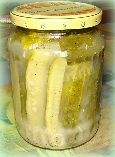Cucumbers in a mustard marinade vinegar oil