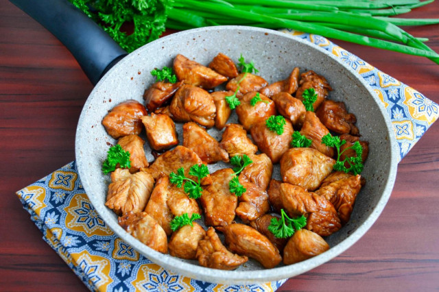 Pan-fried turkey slices