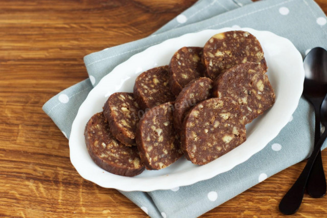 Sausage made of cookies as in childhood