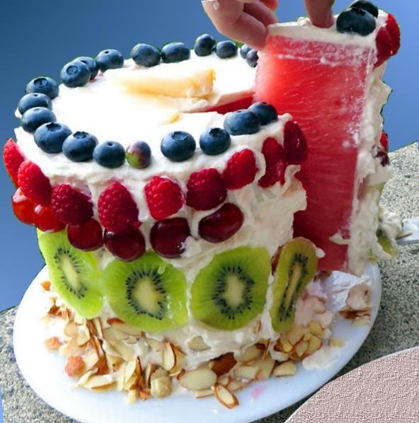 Watermelon fruit cake