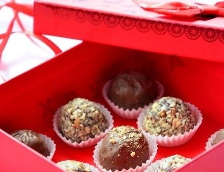 Chocolate candies with hazelnuts