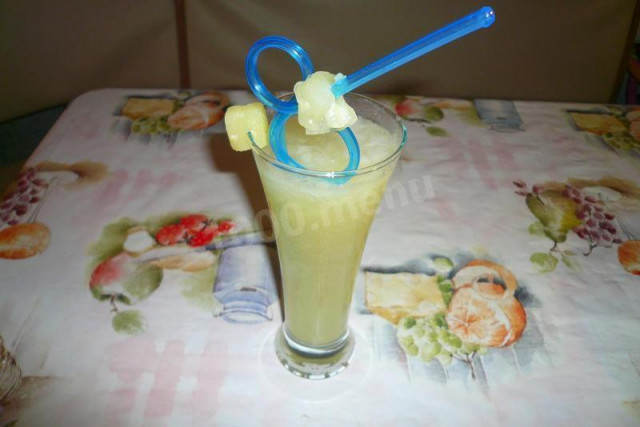 Pina Colada cocktail with fresh pineapple