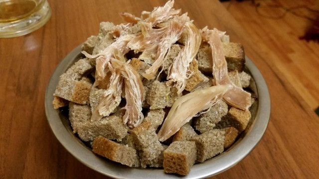 Homemade breadcrumbs with garlic