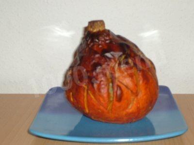 Pumpkin, stuffed with rice and meat, and with a fairy tale