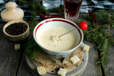 Homemade cheese fondue