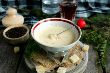 Homemade cheese fondue