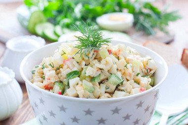 Classic crab salad without corn