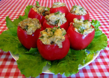 Eggplant in tomatoes with hard cheese