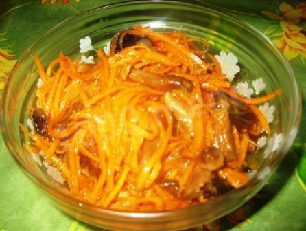 Carrots by- Korean with mushrooms