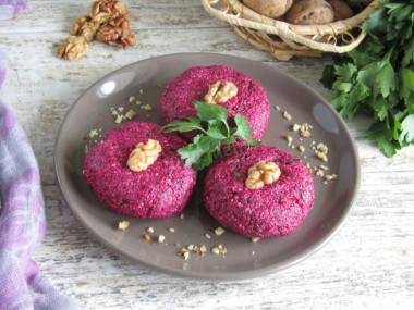 Georgian beetroot pkhali with nuts