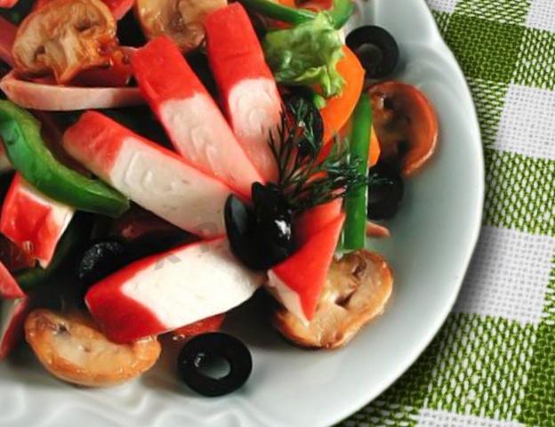 Salad with crab sticks