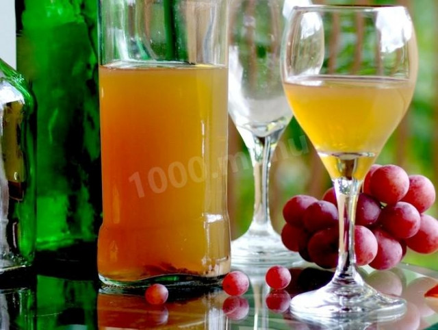 Homemade white wine from grapes