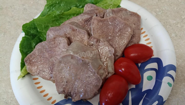 Pork tongue in soy marinade with apple cider vinegar
