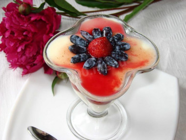 Milk and berry dessert Taste of summer