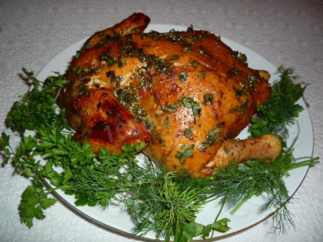 Chicken in white wine with rosemary and garlic
