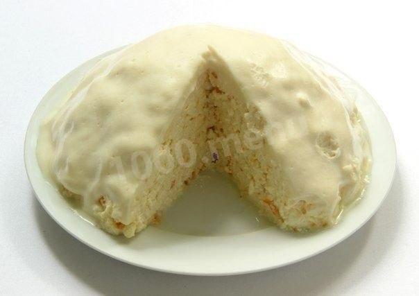 Cake with condensed milk and sour cream and cottage cheese without baking