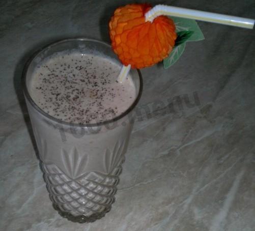 Chocolate cocktail with banana in milk