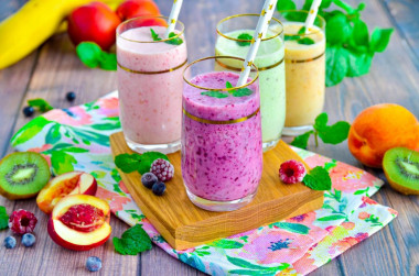 Fruit smoothie in a blender