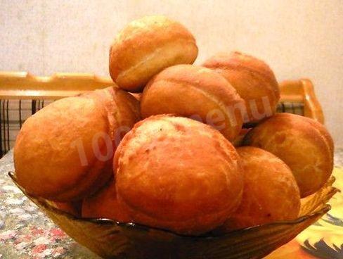 Fluffy yeast donuts with filling inside