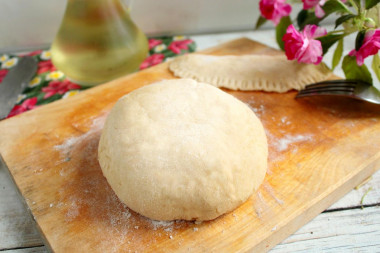 Custard dough for chebureks on boiling water