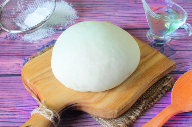 Dough on water with dry yeast