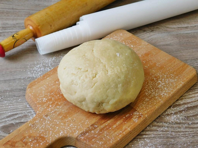Shortbread dough on margarine for pie