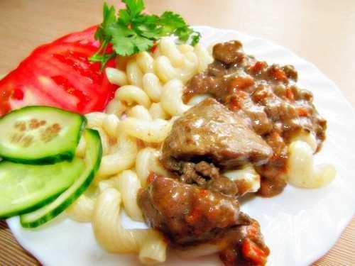 Chicken liver and hearts in mayonnaise sauce