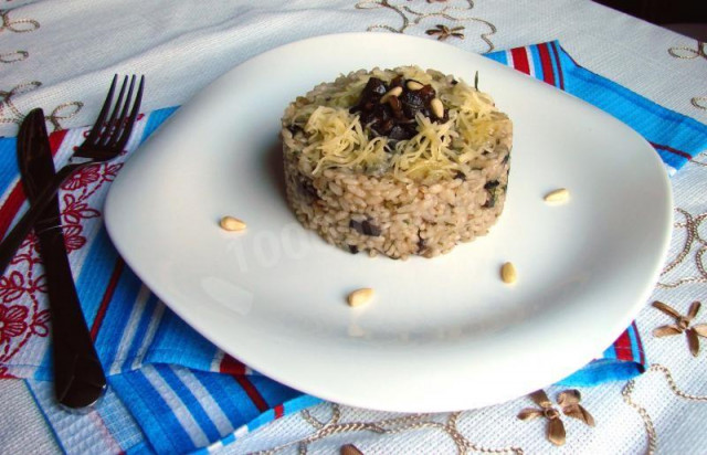 Risotto with frozen mushrooms and parmesan