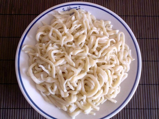 Noodles with wheat flour under lagman