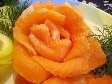 Lightly salted salmon in cognac