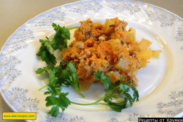 Pumpkin with minced meat