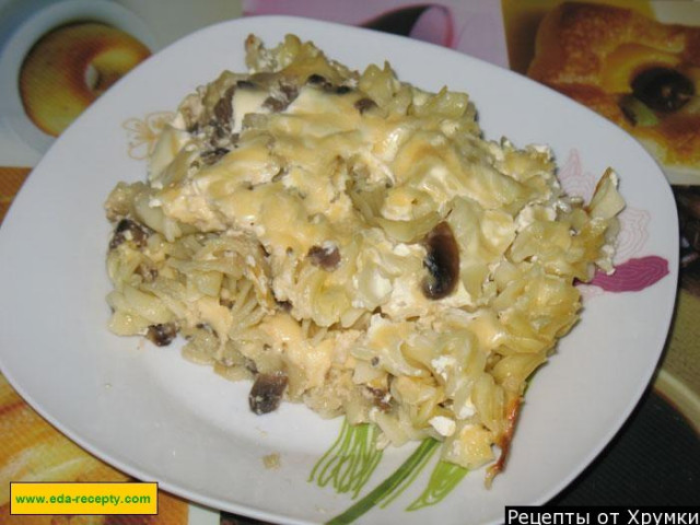 Lazy lasagna with champignons