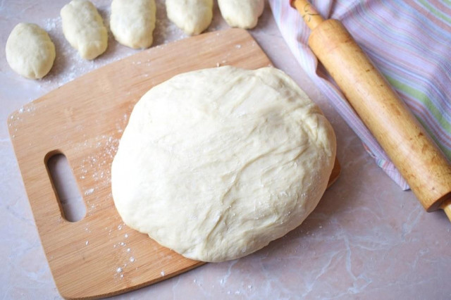 Dough for pies with dry yeast in milk